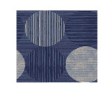 100" x 118" Martex Rx Bedspread, Queen Size, Circle & Stripes Sapphire/Navy